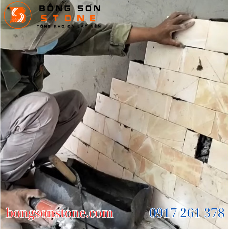 Các mẫu đá ốp chân tường nhà, móng nhà hot nhất hiện nay 4 Đá bóc hồng ốp chân tường