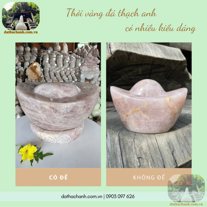 Thỏi vàng phong thủy đá thạch anh 16 Giá thỏi vàng đá thạch anh tự nhiên