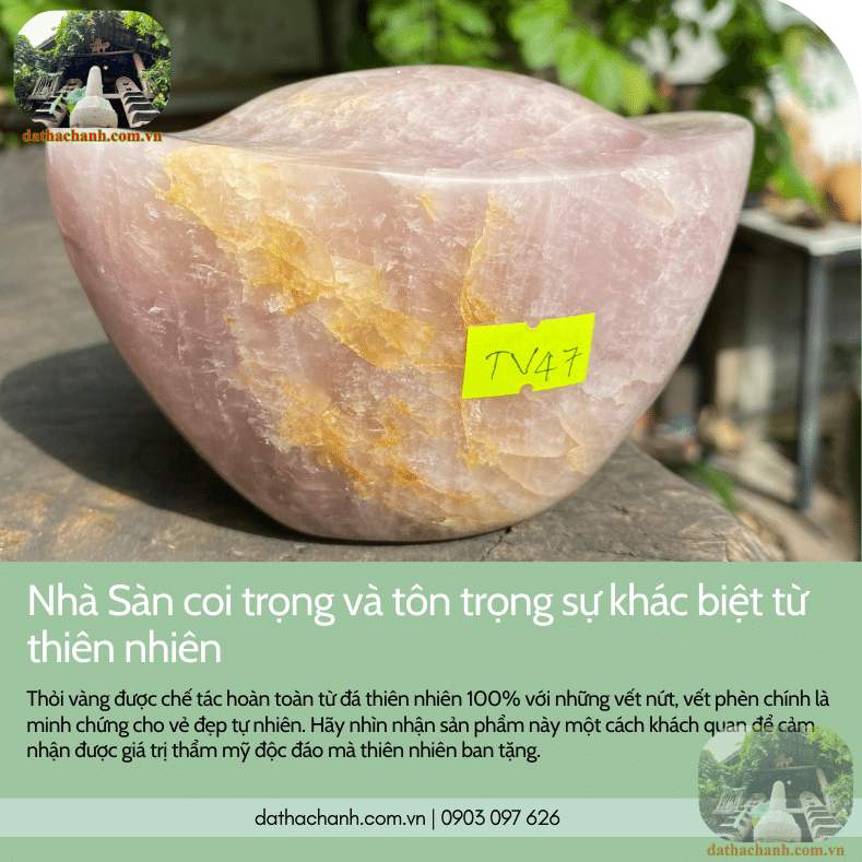 Thỏi vàng đá thạch anh hồng tự nhiên mang đến tài vận, khởi sự thành công 17 Thỏi vàng đá thạch anh hồng-1