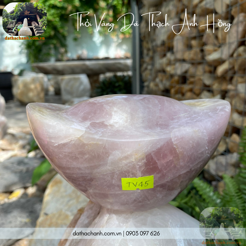 Thỏi vàng phong thủy đá thạch anh 13 Thỏi vàng đá thạch anh hồng tự nhiên