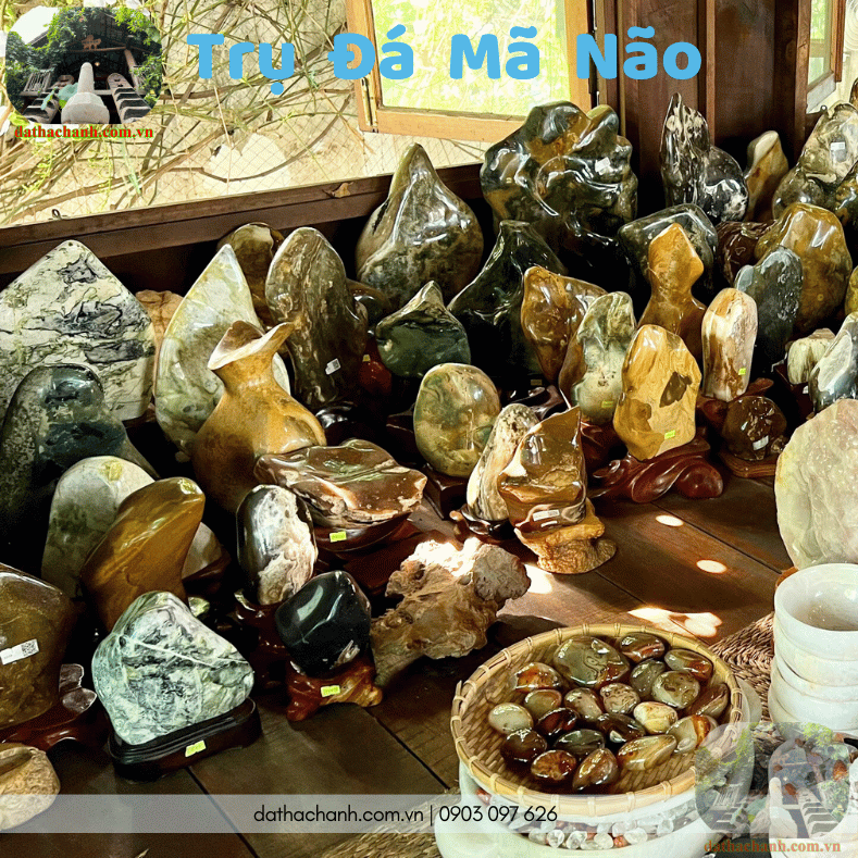 Trụ Đá Mã Não Tự Nhiên - Hài Hòa Âm Dương, Cân Bằng Năng Lượng 14 đá mã não
